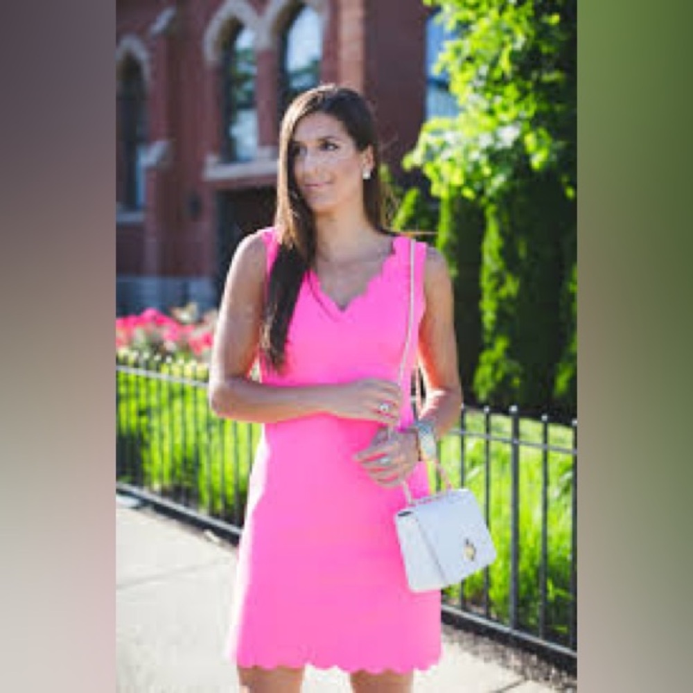 Lilly Pulitzer pink Mikayla Scallop Scuba shift dress - Picture 2 of 7
